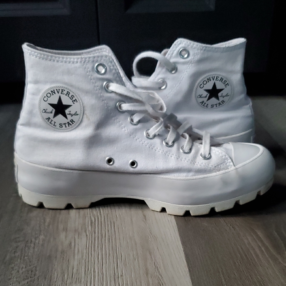 Converse White High Top Canvas Sneakers